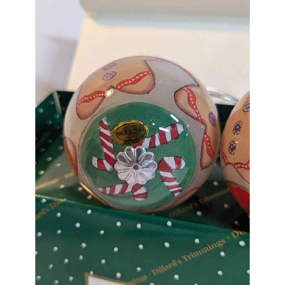 Dillard's Trimming Vintage Gingerbread Glass Ball Ornaments